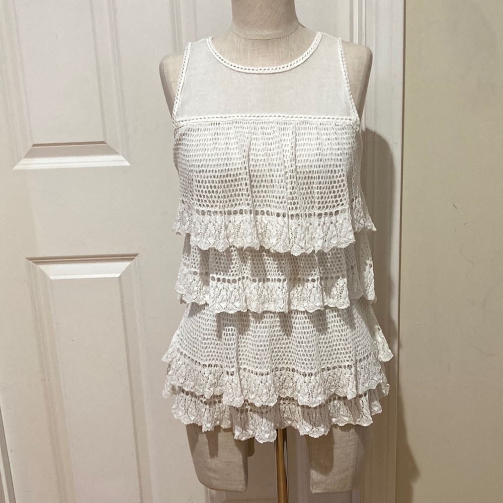 White Sleeveless Top WHBM